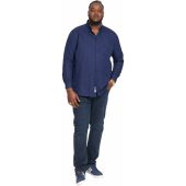 D555 Mens Big Size Oxford Button Down Collar Cotton Long Sleeve Shirt With Breast Pocket