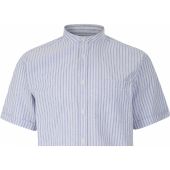 Kam Mens Big Size Grandad Collar Cotton Casual Short Sleeve Shirt With Breast Pocket