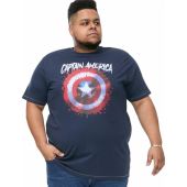D555 Mens Big Size Official Captain America Printed T-Shirt