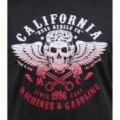 Duke Mens Big Size D555 California Rebel Skull Gradient Printed Cotton Crew Neck T-Shirt