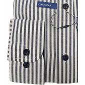Douglas And Grahame Mens Big Size Cotton Bengal Stripe Button Down Collar Long Sleeve Casual Shirt