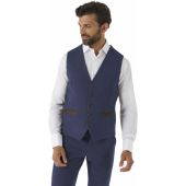 Skopes Mens Big Size Stretch Check Suit Waistcoat