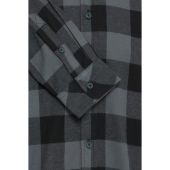 Blend Mens Big Size Brush Cotton Check Button Down Collar Casual Long Sleeve Shirt