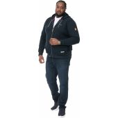 D555 Mens Big Size Full Zip Fashion Hoody With Chest Embroidery