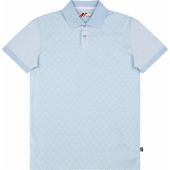 Mish Mash Mens Big Size Fine Knit Diamond Pattern Short Sleeve Polo With Contrast Back Sleeve And Collar