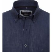 Casa Moda Mens Big Size Casual Fit Linen Edition Button Down Collar Short Sleeve Shirt With Breast Pocket