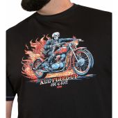 D555 Mens Big Size Skeleton Biker Print Crew Neck T Shirt
