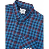 Ben Sherman Mens Big Size Gingham Over Check Cotton Button Down Collar Short Sleeve Shirt