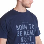 North 56°4 Mens Big Size Born To Be Real Not Perfect Print Crew Neck Tee Shirt