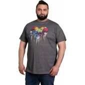 D555 Mens Big Size Coloured Skull Print Crew Neck T Shirt
