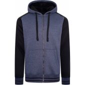 Kam Mens Big Size Raglan Sleeve  Zip Through Sherpa Fleece Hoody