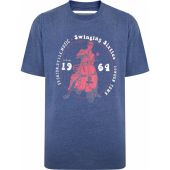 Ed Baxter Mens Big Size Swinging Sixties Print Cotton Crew Neck T Shirt