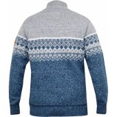 D555 Mens Big Size Quarter Zip Neck Fairisle Knitted Jumper With Pockets And Bonded Check Lining