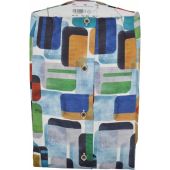 Dario Beltran Mens Big Size Abstract Print Button Down Collar Cotton Casual Short Sleeve Shirt With Breast Pocket