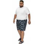 D555 Mens Big Size Leaf Print Swim Short