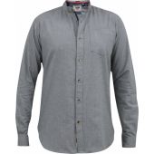 Mens Big Size Duke D555 Grandad Long Sleeve Shirt With Micro Dogtooth Check