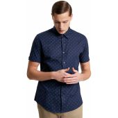 Ben Sherman Mens Big Size Stipple Print Pattern Casual Short Sleeve Shirt