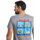 Mens Big Size Weird Fish Extreme Sports Organic Cotton Artist T-Shirt Frost Grey