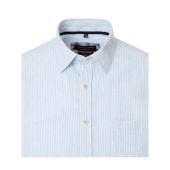 Casa Moda Mens Big Size Linen Mix Stripe Short Sleeve Shirt