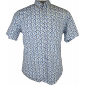 Kings Road Mens Big Size Geometric Print Casual Short Sleeve Shirt