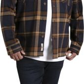 D555 Mens Big Size Brush Cotton Check Overshirt