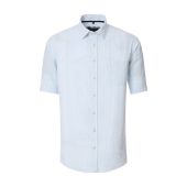 Casa Moda Mens Big Size Linen Mix Stripe Short Sleeve Shirt