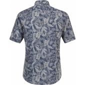 Casa Moda Mens Big Size Casual Fit Linen Short Sleeve Shirt With Breast Pocket