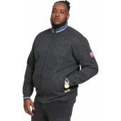 D555 Mens Big Size Knitted Zip Cardigan With Side Pockets And Fleece Lining