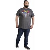 D555 Mens Big Size Coloured Skull Print Crew Neck T Shirt