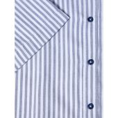 Douglas And Grahame Mens Big Size Bengal Stripe Cotton Button Down Collar Casual Short Sleeve Shirt