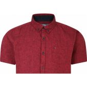 Peter Gribby Mens Big Size Linen Cotton Mix Button Down Collar Casual Short Sleeve Shirt With Breast Pocket