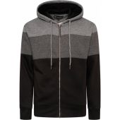 Kam Mens Big Size Three Tone Full Zip Front Hoodie With Two Front Pockets