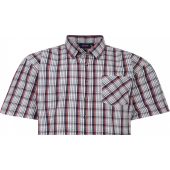 Espionage Mens Big Size Short Sleeve Check Shirt With Button Down Collar And Chest Pocket
