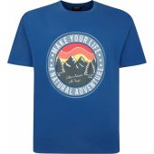 Espionage Mens Big Size Mountain Print Crew Neck T Shirt