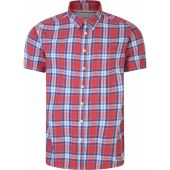 Peter Gribby Mens Big Size Linen Cotton Mix Button Down Collar Casual Short Sleeve Shirt With Breast Pocket