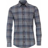 Casa Moda Mens Big Size Cashmere Feel Cotton Comfort Fit Casual Check Long Sleeve Shirt