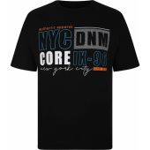Kam Mens Big Size New York Theme Print Cotton Crew Neck T Shirt