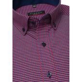 Eterna Mens Big Size Long Sleeve Formal Comfort Fit Poplin Red and Blue Checked Shirt