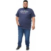 D555 Mens Big Size Fishing Hook Print Crew Neck  T Shirt