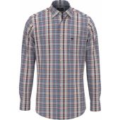 Fynch Hatton Mens Big Size Cotton Check Button Down Collar Long Sleeve Casual Shirt