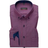 Eterna Mens Big Size Long Sleeve Formal Comfort Fit Poplin Red and Blue Checked Shirt