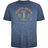 North 56 Mens Big Size Surf Print Cool Dyed Crew Neck T Shirt