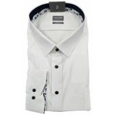 Olymp Mens Big Size Comfort Fit Egyptian Cotton Long Sleeve Formal Shirt With Breast Pocket And Inner Cuff And Inner Collar Contrast Trim