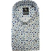 Kings Road Mens Big Size Circle Print Button Down Casual Short Sleeve Shirt