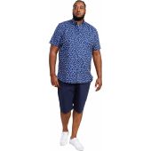 Duke Mens Big Size D555 Surf Board Print Button Down Collar Short Sleeve Shirt With Pocket
