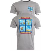 Mens Big Size Weird Fish Extreme Sports Organic Cotton Artist T-Shirt Frost Grey