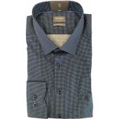 Olymp Mens Big Size Comfort Fit Egyptian Cotton Micro Square Pattern Long Seeve Formal Shirt