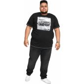D555 Mens Big Size Car Print Cotton Crew Neck T Shirt