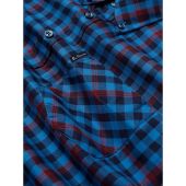 Ben Sherman Mens Big Size Gingham Over Check Cotton Button Down Collar Short Sleeve Shirt