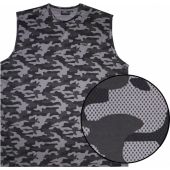 Espionage Mens Big Size Camouflage Print Performance Sleeveless Tee Vest